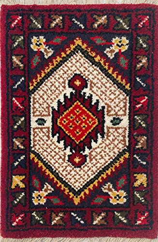 WAWA TEPPICH Handgeknüpfter Wollteppich 40 x 60 cm