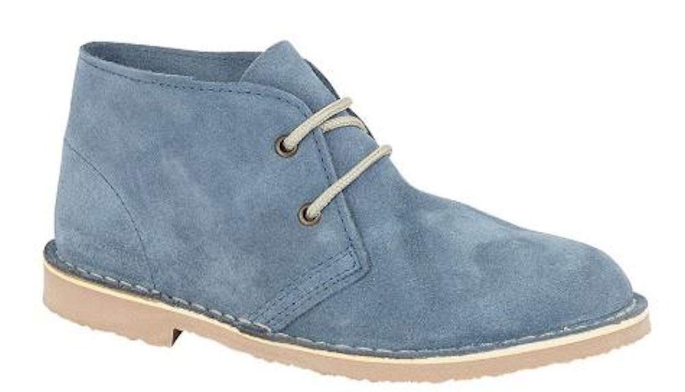 Ladies 2 Eyelet Suede Desert Boots, Denim Blue, 6 UK - Image 2