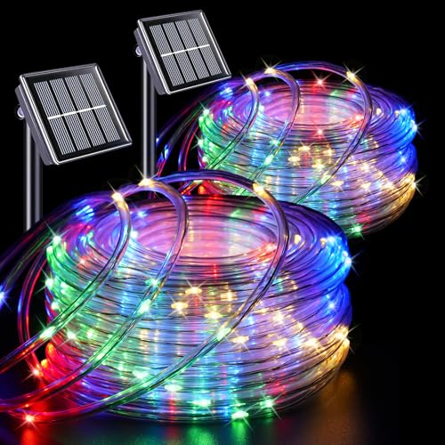 QITONG Solar Rope Lights 2-Pack