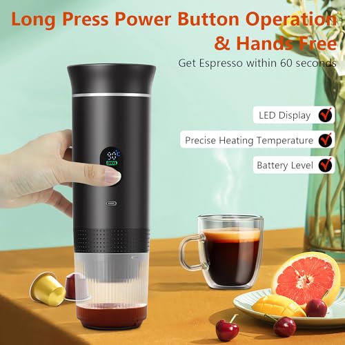 JORPETS Portable Electric Espresso Machine,3-in-1 Portable Coffee Maker with Self-Heating,USB-C Charger port,Coffee Maker With Ground Coffee & NS Capsule for RV, Camping, Hiking, Office - Image 3