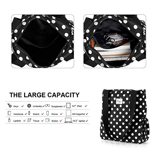 Image of KAMO Floral Tote Bag - Waterproof Lightweight Handbags Travel Shoulder Bag for Hiking Yoga Gym Swimming Travel Beach