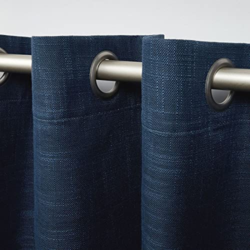 Exclusive Home Curtains Eh8456-04-2-84G Bensen Blackout Grommet Top Curtain Panel Pair, 52X84, Indigo #TOP2