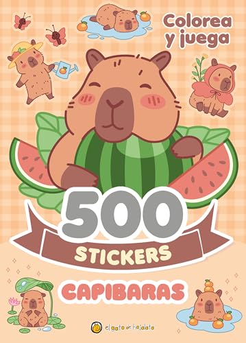 500 Stickers Capibaras. Colorea y Juega