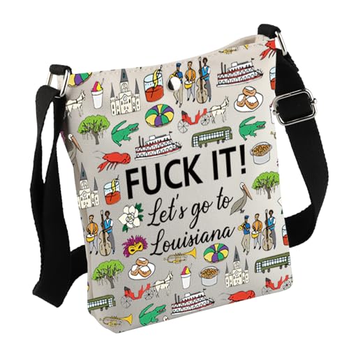 MNIGIU Louisiana Crossbody Bag Louisiana Lover Gift Louisiana Travel Gift Louisiana Welcome Bag For Her