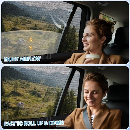 ZATOOTO Sonnenschutz Auto Mesh für Schiebetür, Fenster Verdunkelung mit UV Schutz, Einlagiger Sonnenschutz Seitenscheibe Insektenschutzgitter für MPV Van Camper Reise, 2 Stück, S