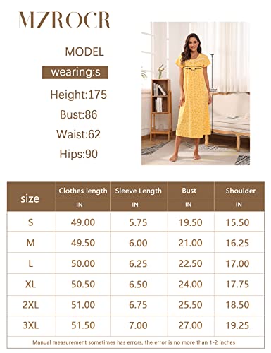 Mzrocr Cotton Women Nightgowns Lightweight Soft Night Gowns For Adult Women Short Sleeves Sleepshirts Ladies Long Sleepwear #TOP5