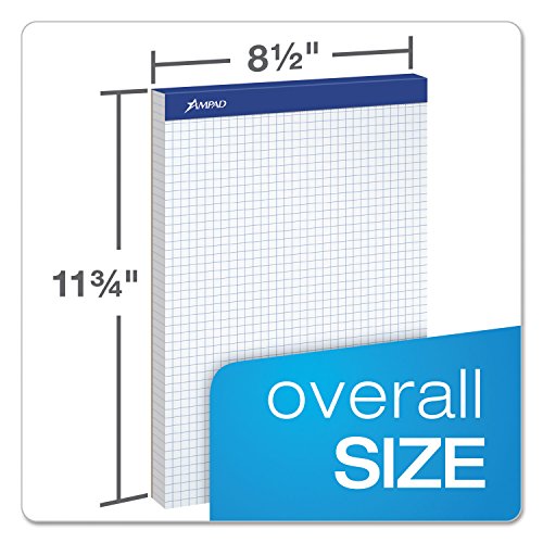 Ampad Evidence Quad Dual-Pad, quadriculado, tamanho carta (20 x 20 cm), branco, 100 folhas por bloco