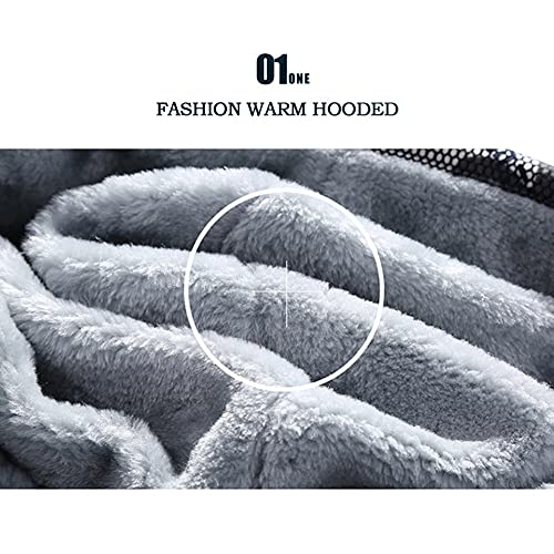 Viking Thicken Plus Fleece Warm Zip Hoodie, Valhalla Sons of Odin Printed Camo Sleeve Sweatshirt, Personality Jacket,Black,4XL3