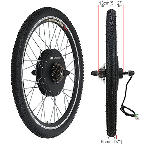 Voilamart EBike Conversion Kit 26" Rear Wheel 36V 500W Electric Bike Conversion Motor Kit with Intelligent Controller and PAS System for Road Bike(Without Battery)