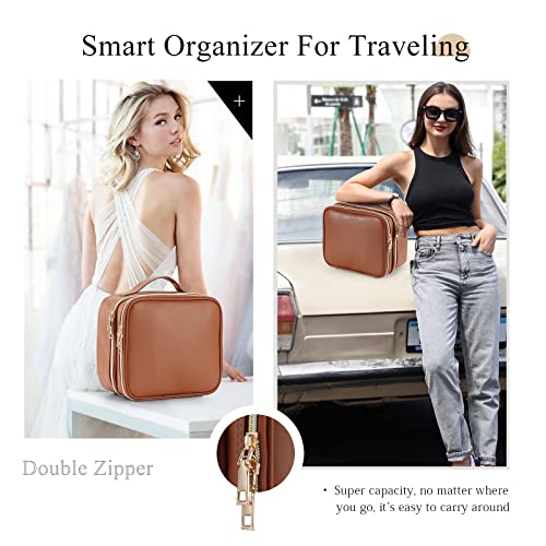 Stagiant-Large-Makeup-Bag-Double-Layer-Makeup-Case-with-Dividers-Makeup-Organizer-Bag-Cosmetic-Train-Case-for-Travel-Makeup-Brushes-Palettes-Sponge-Toiletries-Vintage-Brown