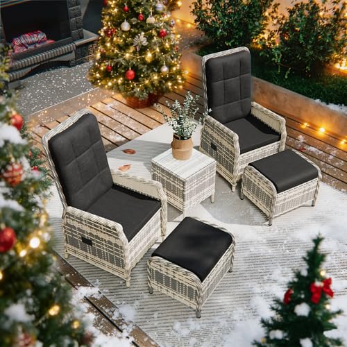 Gotland Rattan Gartenmöbel Set Lounge Möbel Outdoor, Verstellbares...