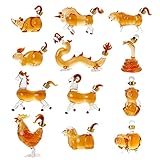 12 Chinese Zodiac Wine & Whiskey Decanter Set | Set of 12 Miniature Decanters | Table Decoration, Constellation Glassware, Animal Wine & Whiskey Carafe Gift 150 ML - (Just the bottles, nothing inside)