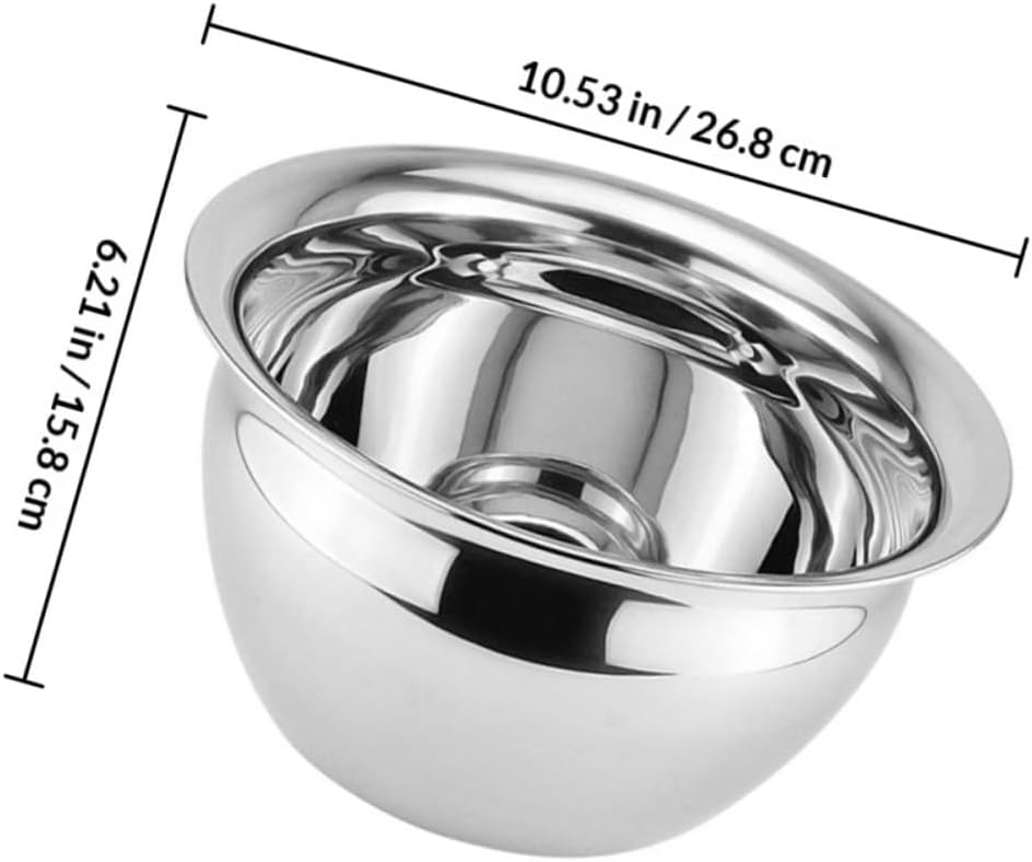 Stainless Steel Oil Basin 9-inch Thickened Food-grade Mixing Bowl Multi-functional Kitchen Bowl for Cooking and Salad Preparation