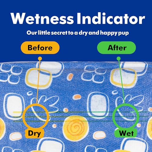 Image of MICOOYO Male Dog Diapers, Disposable Male Dog Wraps with Wetness Indicator, Super Absorbent | Leak Proof Doggie Diapers for Incontinence, Marking, Puppy Training, S, 12-19-inch Waist, 20 Counts