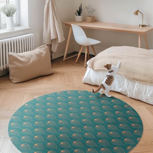 Tapis vinyle ø110 cm PVC rond durable et résistant pour maison