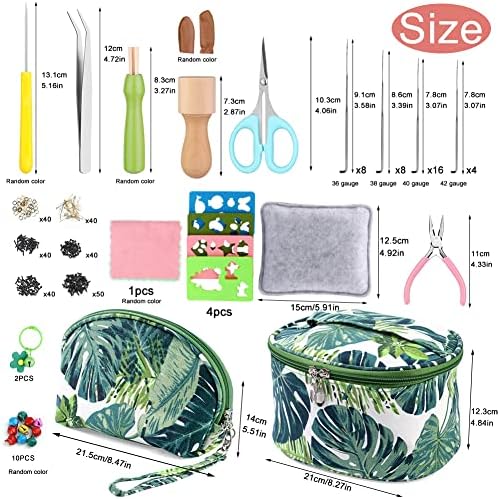 304 Pieces Needle Felting kit, Needle Felting Tools, Needle Felting Starter Kit with 50 Colors Felting Wool, Basic Felting Tools and Supplies for Beginners, DIY Felting Animal Crafts Home Decoration