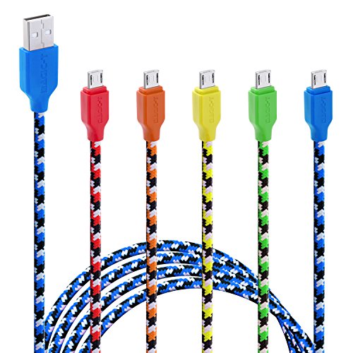 10ft Micro USB Cable, Magic-T High Speed 2.0 A Male to Micro B Braided Charger Cord for Samsung Galaxy, HTC, Motorola, LG and More Android Smartphone