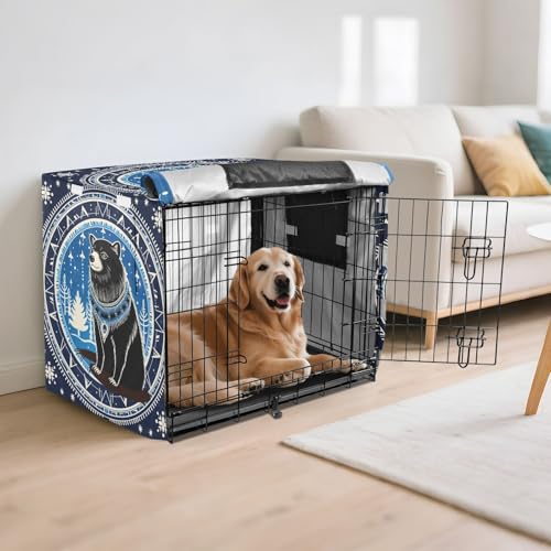 Housse Imperméable pour Cage Chien Chat Art Abstrait Extérieur Intérieur