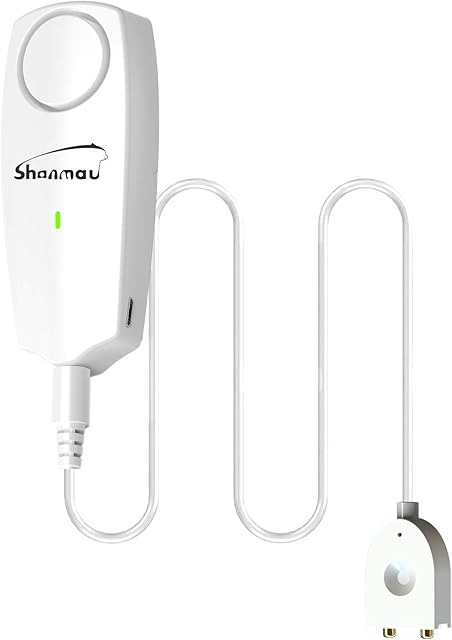 Water Leak Detector WiFi, Water Sensor Alarm with Rechargeable Battery & 100dB Adjustable Ringtone, Overflow Flood Leakage Alerts, Remote Monitor For Sink Basement etc, Free Notifications by Tuya APP