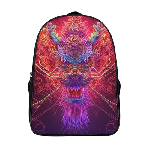 Mochila de dragón 3D impermeable de 40x28x16cm para guardería y preescolar en color verde