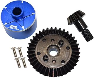 GPM for Carbon Steel Ring Gear 37T & Pinion Gear 13T with Aluminum Diff Case for 1:10 Granite/Kraton 4S / Vorteks 3S / Senton V3 / 1:8 Vendetta 3S / Infraction V3-7Pcs Set (Blue)