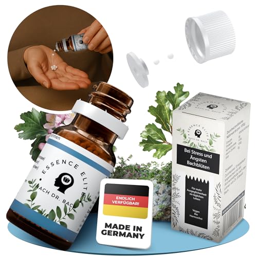 Essence Elite Bachblüten Globuli 10g - Natürliche Unterstützung bei Prüfungsangst und täglichem Stress, Bachblüten zur Beruhigung