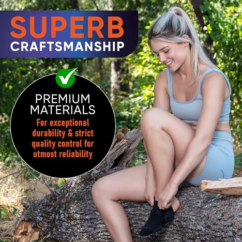 Image of PhysFlex Athletic Socks for Women and Men - 6 /3 Pairs Cushioned Low Cut for Comfort with Arch Support for Running & Sports