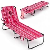 GYMAX Tanning Chair with Face Hole