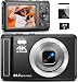 Digitalkamera 4K 64MP, 2.8 Zoll UHD Autofokus Kamera fotokamera, Micro-SD-Karte & Akku,16X Digitalzoom Wiederaufladbare Tragbare Kompaktkameras mit für Anfänger Jugendliche