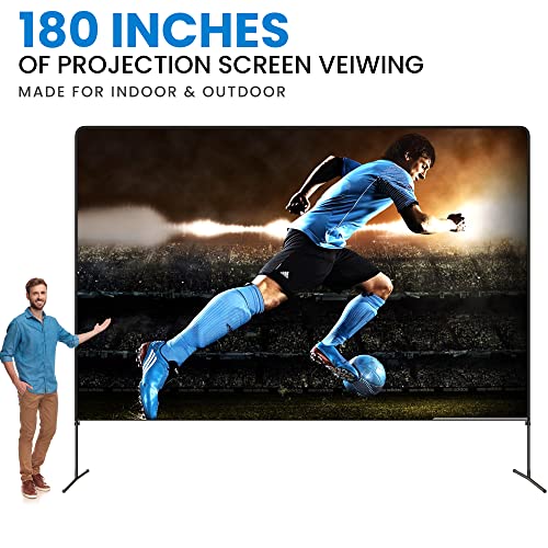 Projector Screen And Stand With Adjustable Height, 180 Inch Indoor & Outdoor Projector Screen With Carry Bag For Office And Home Theater Portable Projector Screen… #TOP3