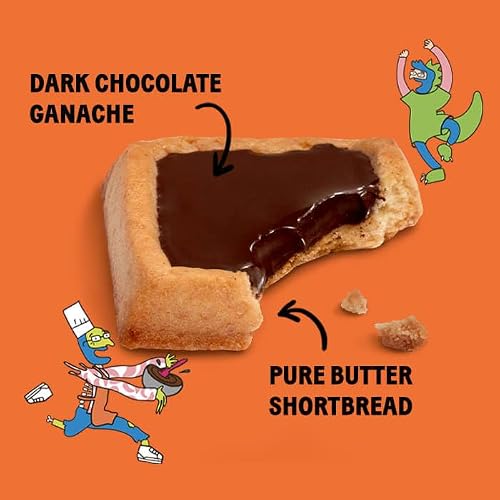 Michel et Augustin Chocolate Cookie Squares, Halloween Chocolate Gift Box, Dark Chocolate & Sea Salt French Shortbread Cookies, Halloween Candy Bulk, Individually Wrapped, 30-Pack