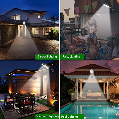 Licwshi 48 LED 4500mAh Solar Light IP65 Waterproof Outdoor Security Black Light with Adjustable Angle Bracket, 120° Motion Sensor Outdoor Light with Remote Control for Garden (Warm White Light-1 Pack)