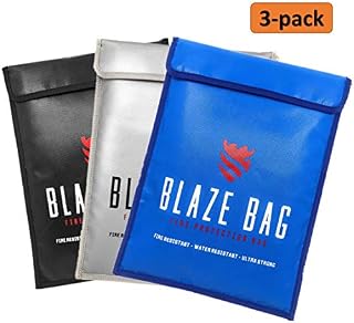 Fireproof Document Bag 15 x 11 Inch Fire Resistant Bag Fireproof Safe Storage