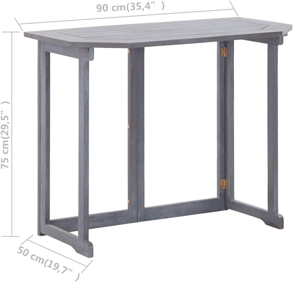 Rustic Style 2 Piece Bistro Set,Balcony Furniture,Outdoor Furniture,Weather-Resistant,Assembly Required,Used in Homes, or Sitting Area,Reading Area, Deck, Solid Acacia Wood Gray