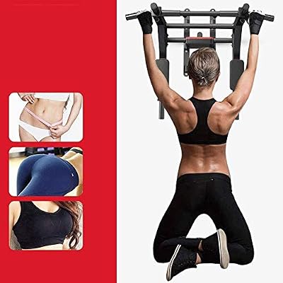 Pull-up Bar Three-Speed Adjustable Pull-up Equipment Wall Horizontal Bar Fitness Equipment 90-Degree Flip Adjustment Triangle Support Doubled and Stable for Home Indoor
