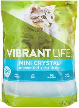 VibrantLife Mini Crystal Cat Litter, Comfortable Experience, Unscented  8 Lb  Pack 1