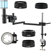 Smicroscope Accessories for Adults 1080P Auto Focus I_MX307 Measure Video Microscope Camera 120X 180X 200XC Mount Lens Microscope Stand Set for PCB Soldering Microscope Color A, Size 120X