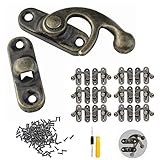 Was Sie bekommen: 20 Stück Hasp Latch(Beinhaltet: 10 x rechte latch haken und 10 x Links latch haken); 80 Stücken zusammenpassenden Wiedereinbauschrauben und 1 Schraubendreher. Haspe verriegelung Größen: 32x27mm; Loch-Menge: 4 Löcher, Loch durchmesser: 2.7 mm; Ersatzschraubenlänge: 8.5 mm.