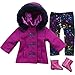 Colorful 3 Piece Winter Doll Dress Coat Set Includes Fuchsia Coat, Star Print Leggings and Pink Boots for 18 Inch Dolls, Stylish Doll Jacket for American Dolls!