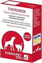 THERDREN Dogs and Cats | Complementary Feed 30 Tablets | Natural Liquid Drainage with Pineapple, Papaya, Orthosiphon, Horse Chestnut, Dandelion and Melilot