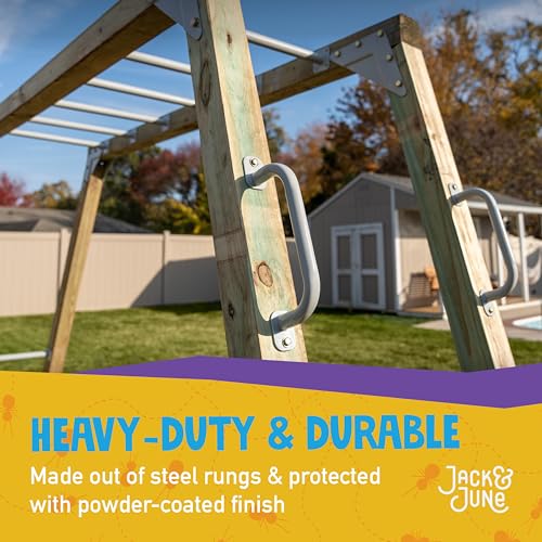 Jack and June DIY Monkey Bars Kit 12 Pack Heavy Duty and Durable Do It Yourself UV-Resistant Outdoor Fun for Kids 21 Inch in Length Powder Coated Finish Monkey Bars by Jack and June - Image 4