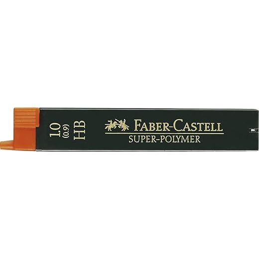 Faber Castell B-9069-Hb - Blíster Tubo De 12 Minas, 0.9 Mm Hb, Color Negro