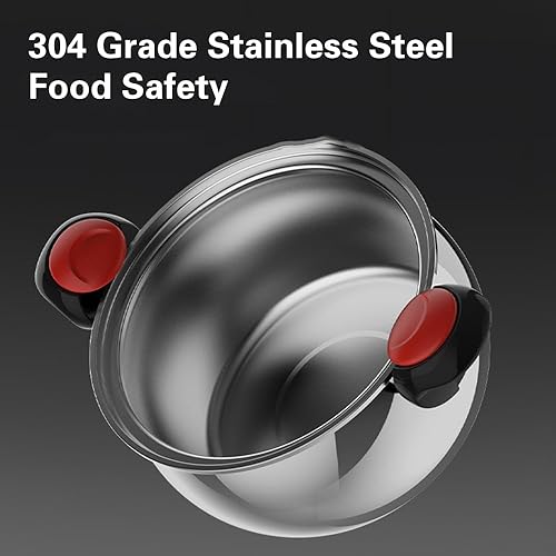 Miniatura 7 de Microollas a presión, olla a presión de cocción rápida, olla de acero inoxidable 304, olla antiadherente, multifunción, estufa de gas de inducción