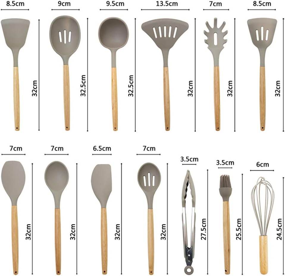 Silicone Kitchen Utensils Set Large Spoon Spatula Accessories Cooking Tools