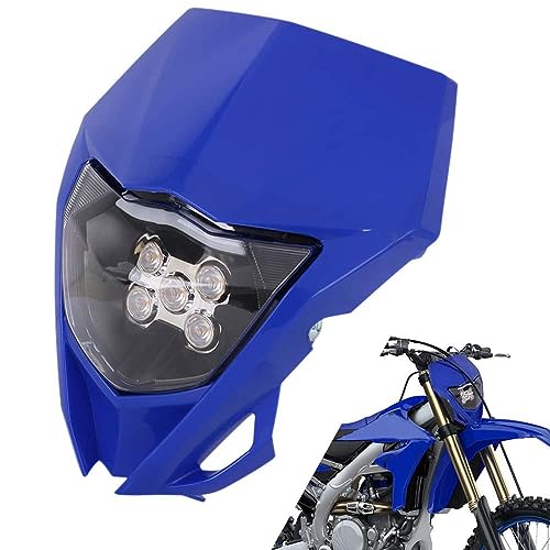 Image of AnXin Dirt Bike Headlight,Motorcycle LED Head Light Universal for YZ125 YZ250 TTR230 YZ250F YZ450F DRZ400 WR250F WR450F Most Dirt Pit Bike Supermoto Enduro Motocross Blue