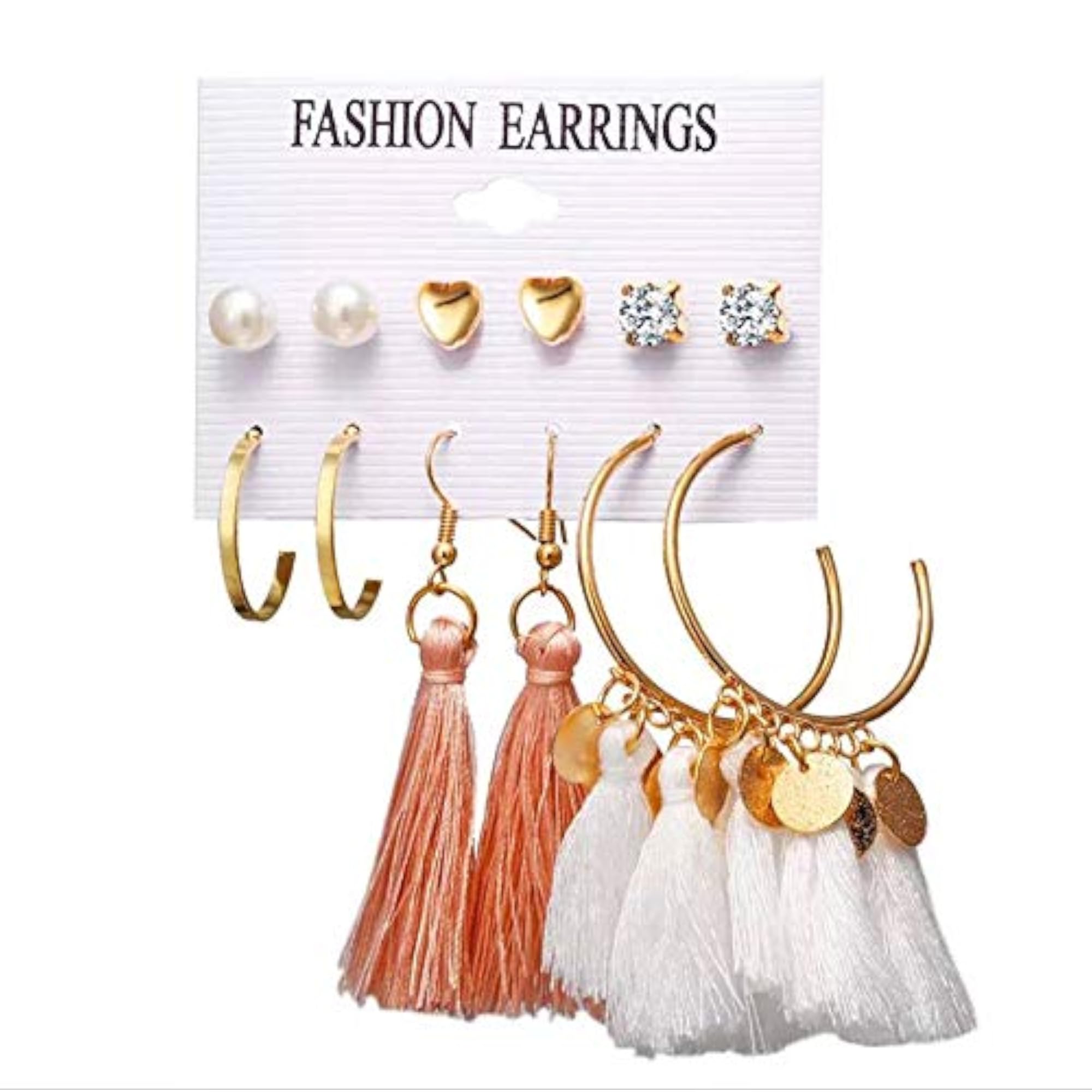 Stylish Tassel Studs Earrings - Multicolour