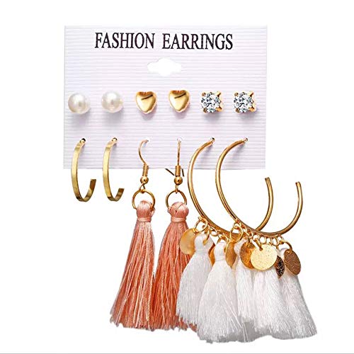 Stylish Tassel Studs Earrings - Multicolour