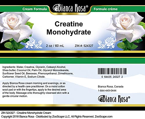 Bianca Rosa Creatine Monohydrate Cream (2 Oz, Zin: 524327) - 3 Pack #TOP1