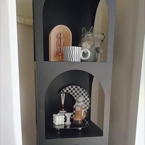 Miniatura 8 de Ciandid Bandeja de joyería con forma de luna a cuadros, organizador decorativo para tocador, maquillaje, perfume, bandeja de tocador para baño, mesa