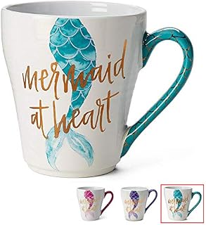 Ceramic Reusable Coffee/Tea Mug: Cute Novelty Mermaid at Heart Hot Coffee or Tea
